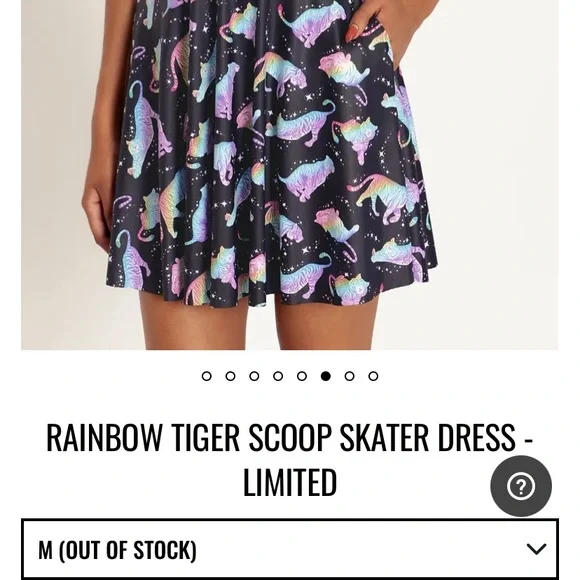 Blackmilk “Rainbow Tiger Scoop Skater Dress” Size Medium M NWT - Picture 3 of 12